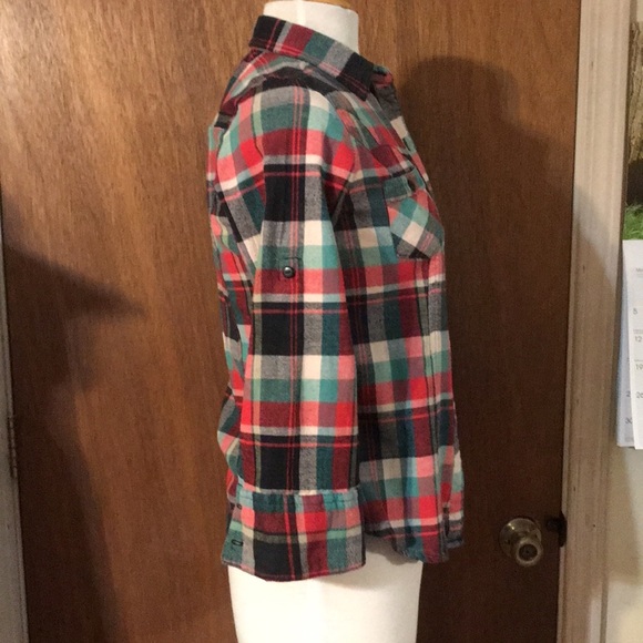 PASSPORT 3/4 Roll Sleeves Plaid Button Down Shirt - Picture 3 of 13